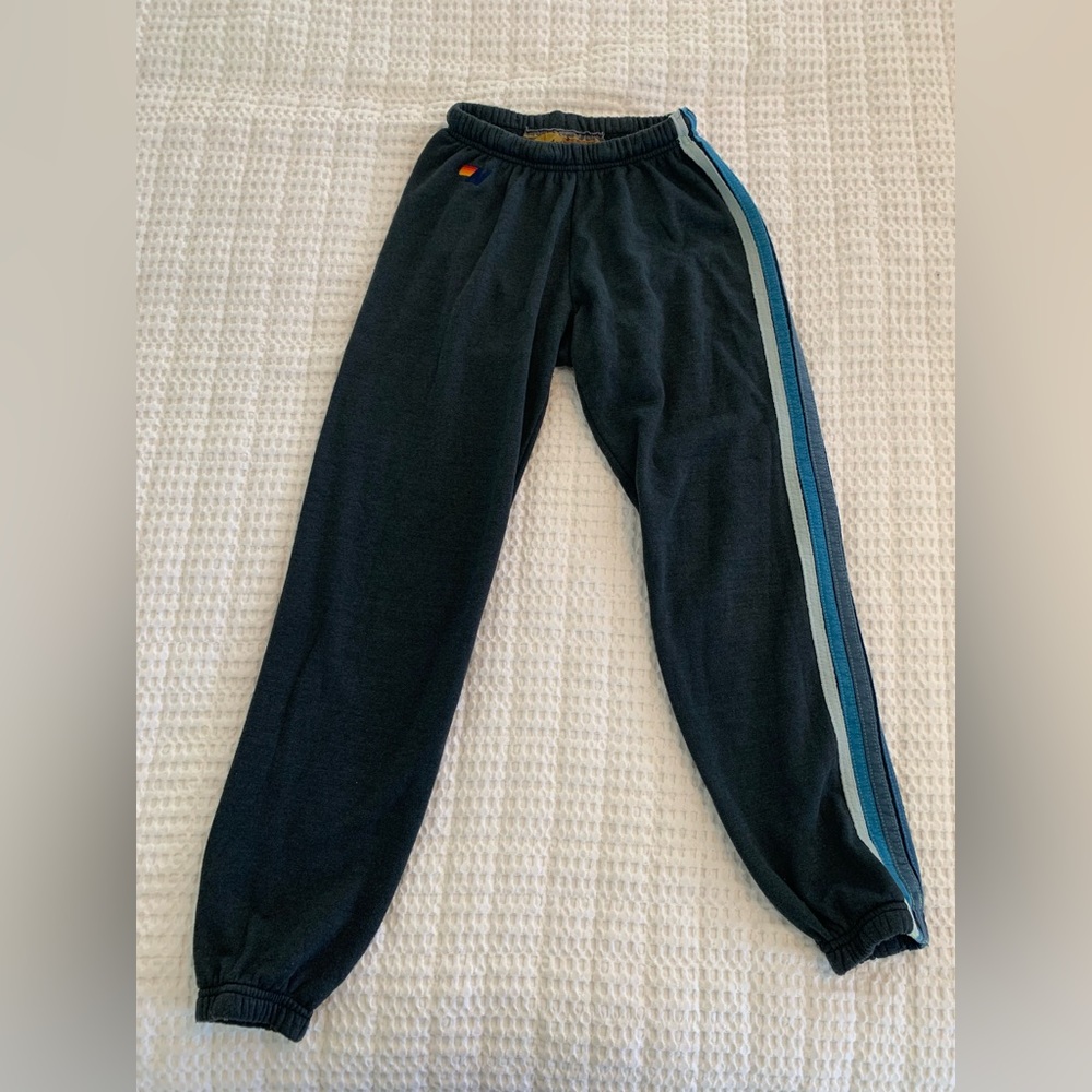 Aviator Nation Women’s sweatpants - 5 Stripe - Charcoal/Blue